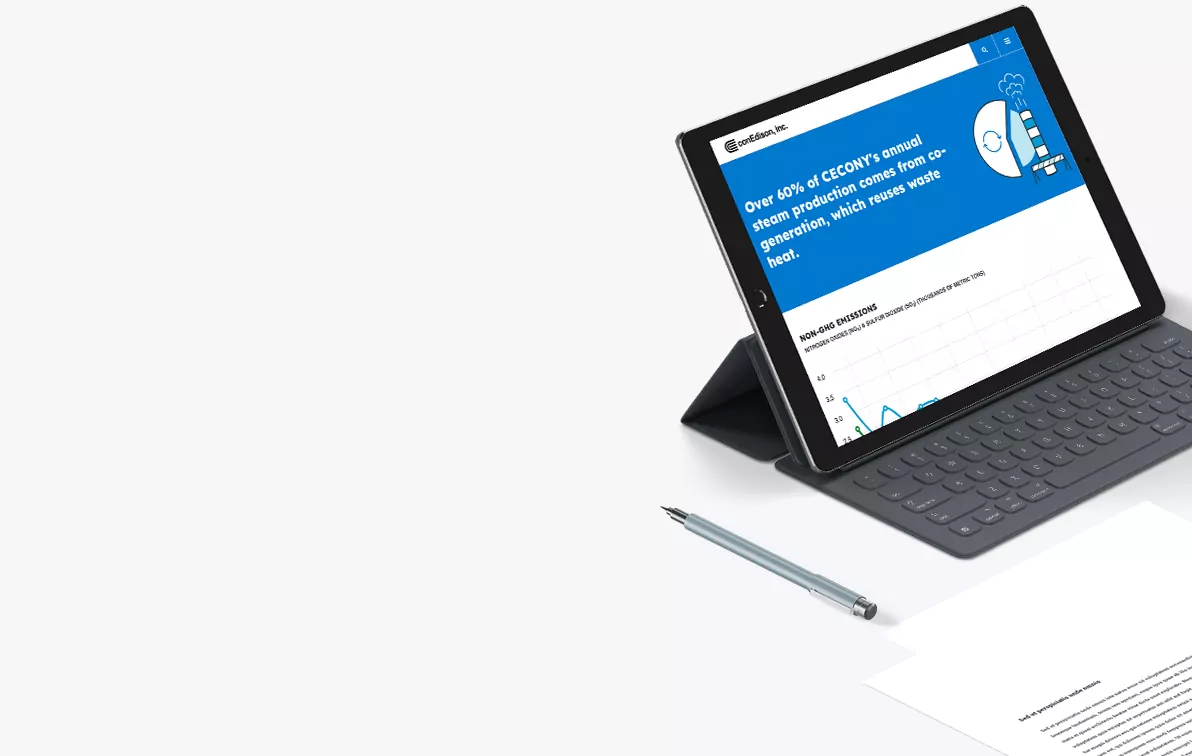 Image showing a tablet visiting the new Report website
