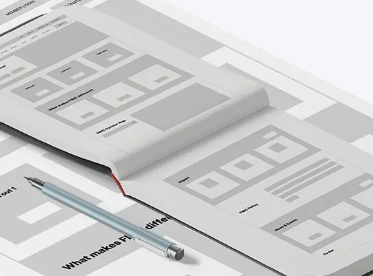 Image showing the wire framing process of building the FIMC website