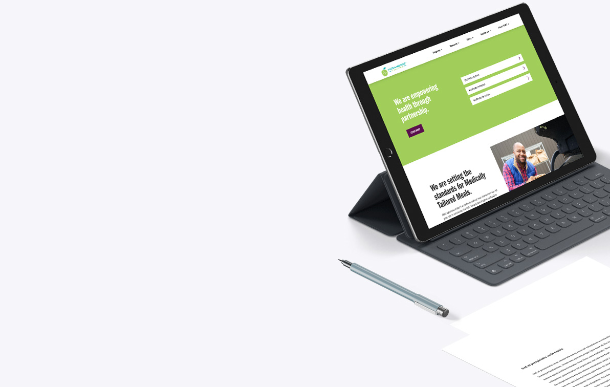 Tablet showing an area of the new FIMC website