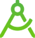 Green stroke icon depicting a protractor