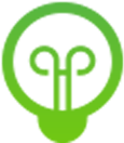 Green stroke icon depicting a lightbulb