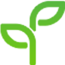 Green stroke icon depicting a plant with two leaves